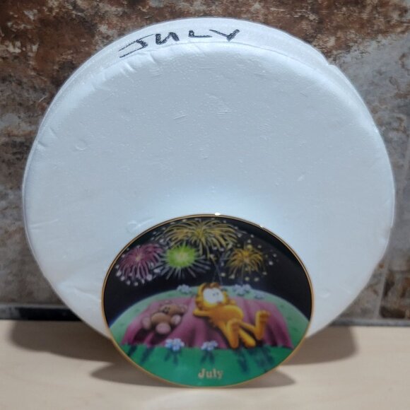 Garfield Calendar July Plate Jim Davis Plate No A 1444 Danbury Mint - Picture 3 of 14